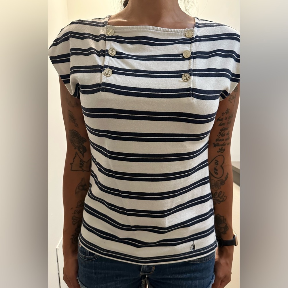 Nautica Striped Short Sleeve Small Shirt